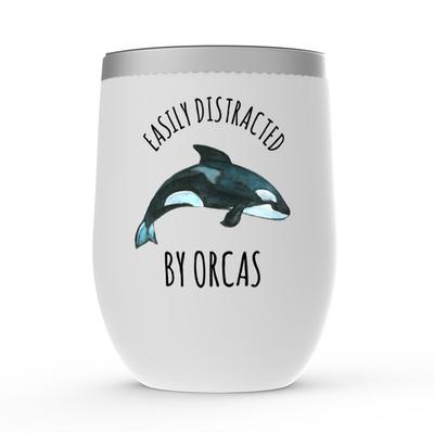 12 oz. Orca Stainless Steel Wine Tumbler - White