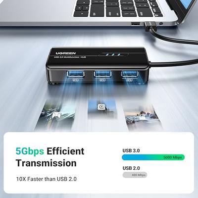 UGREEN USB 3.0 to Ethernet Adapter, 5 in 1 Multiport Hub with Gigabit RJ45  and Type-C Power Port, LAN Network Adapter Compatible with Laptop PC