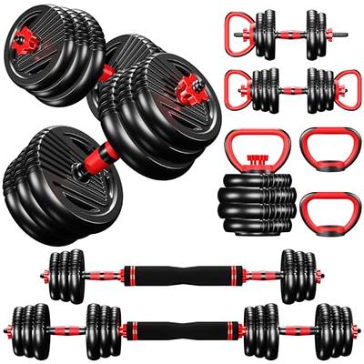 FitRx SmartBell Gym, 60 lbs. 4-in-1 Adjustable Interchangeable Dumbbell,  Barbell, and Kettlebell Weight Set, Black