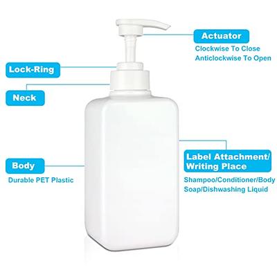 Empty Plastic Pump Bottles Dispenser 4 Pack 16oz/500ml Portable Clear  BPA-Free Cylinder Shampoo Lotion Hand Pump Bottle Durable Refillable  Containers