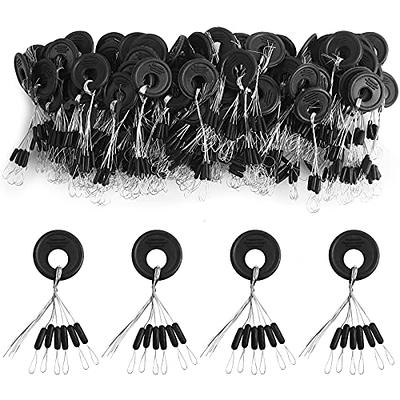 Drchoer Fishing Rubber Bobber Beads Stopper, 6 in 1 Float Sinker Stops, Black Oval,Size L,M,S Available Black Oval M(300pcs)