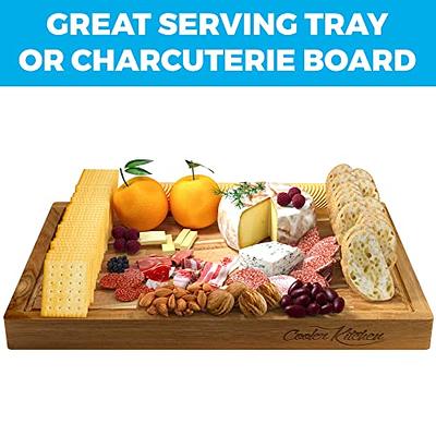 Extra Large Acacia Wood Cutting Board w/Juice Grooves and Handles - Best  Kitchen Cutting Boards for Chopping and Slicing or as a Charcuterie Plate