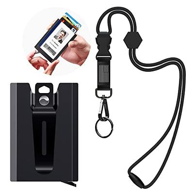 JINEASY ID Breakaway Lanyard ID Badge Holder Heavy Duty Retractable Badge Reel with Hard Plastic ID Card Holder, Black