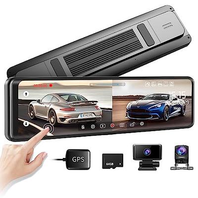 2K Mirror Dash Cam For Cars, 12 Touch Screen Front And Rear Dual