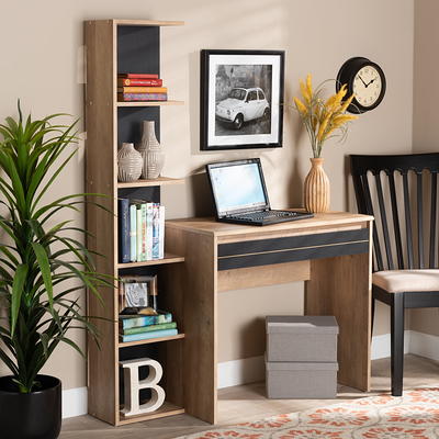 Baxton Studio Ezra Storage Computer Desk with Shelves