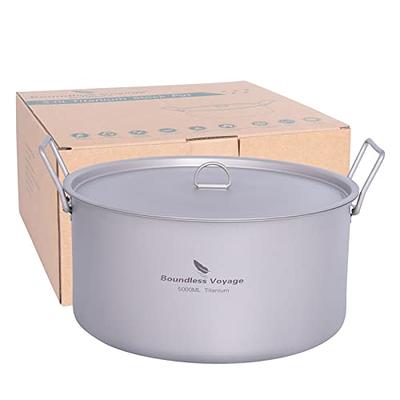 Boundless Voyage 5L Titanium Stock Pot with Lid Folding Handle Soup Pot for  Outdoor Camping Hiking Picnic Home Kitchen Ultralight Cookware Ti2104C -  Yahoo Shopping