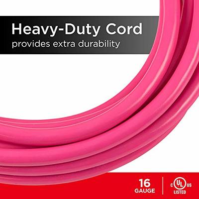UltraPro 50 Ft Outdoor Extension Cord 3 Outlet Extension Cords Outlet Power  Strip Short Extension Cord with Multiple Outlets Grounded Heavy Duty Extension  Cord 16 Gauge UL Listed Hot Pink 50816 - Yahoo Shopping