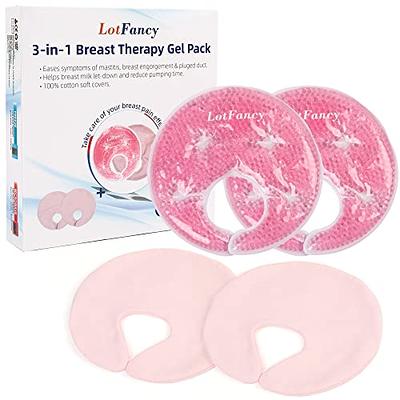 Breast Therapy Ice Packs, Hot and Cold Breast Pads, Breastfeeding  Essentials Large Gel Bead Packs for Moms, 2 Pack