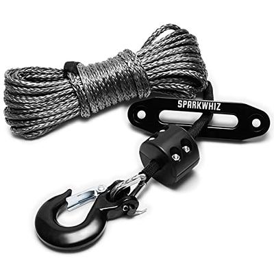 SPARKWHIZ 3/8 x 100ft 26500lbs Synthetic Winch Rope, Synthetic