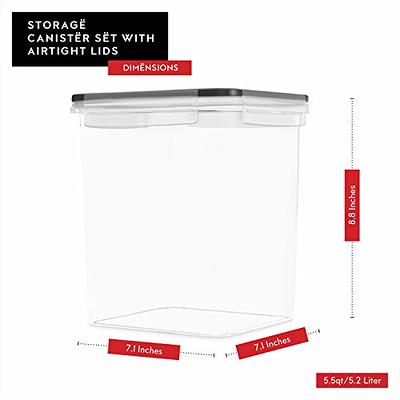  DWËLLZA KITCHEN Extra Large Flour and Sugar Containers - 2 PC  Airtight Food Storage Containers for Pantry Organization and Storage 175 oz  - Kitchen Organization Bulk Food Canisters with Marker/Labels 