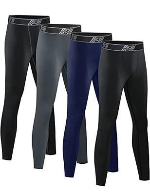 HOPLYNN 4 Pack Youth Boy's Compression Pants Leggings Tights Quick Dry Athletic  Base Layer Under Pants Gear for Kid's Football Basketball Sports -2 Black 1  Blue 1 Grey-L - Yahoo Shopping