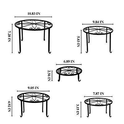 5-Pack Metal Plant Stands, Heavy Duty Anti-Rust Iron Flower Pot