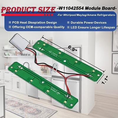 SURPOUF W10843353 W10695459 Refrigerator LED Light Module Assembly Fits for  Whirlpool Maytag Replaces W11126053, W10660728, W10279030, W11205083