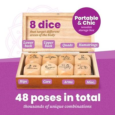 Zinsk 8-pc Wood Yoga Dice Set - Creative Yoga Accessories and Fun Yoga  Gifts for Women - Wooden Workout Dice & Fitness Dice to Create Yoga Flows  in Seconds - Yoga Stuff