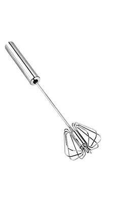 Stainless Steel Manual Whisk Egg Beater Rotary Handheld Egg Frother Mixer  Cooking Tool Kitchen(White)