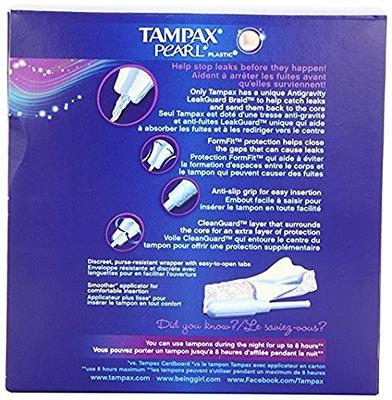 Tampax Pearl Plastic Unscented Tampons, Ultra Absorbency, 18 Count - Yahoo  Shopping