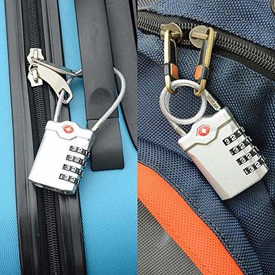 ZHEGE TSA Approved Locks, Zipper Lock with Inspection Indicator, 4 Digit  Luggage Locks with 5.5 Inch Flexible Cable for Suitcases, Backpack,  Baggage, Gym Lockers, Toolbox (2 Pack, Black and Silver) - Yahoo Shopping