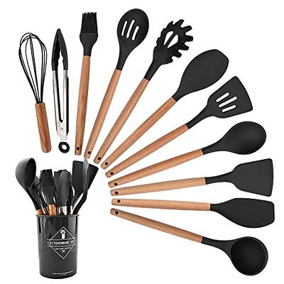 Fungun silicone cooking utensil set, fungun 24pcs silicone cooking kitchen  utensils set, non-stick heat resistant 