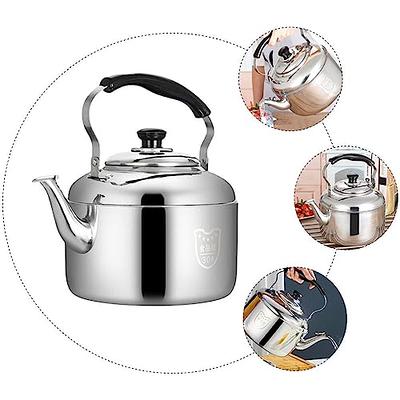 Creative Home 2.5 qt. Stainless Steel Whistling Tea Kettle Teapot with Aluminum Capsulated Bottom for Fast Boiling Heat Water, for Induction Stove Top