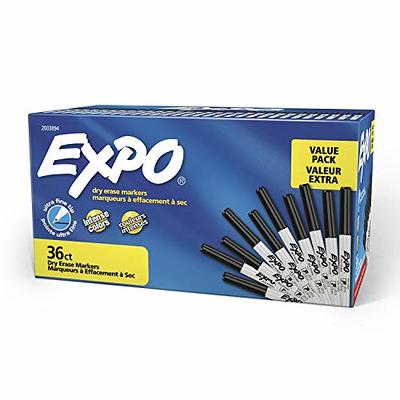 Expo Low Odor Dry Erase Markers, Fine Tip, Black, 12 Count