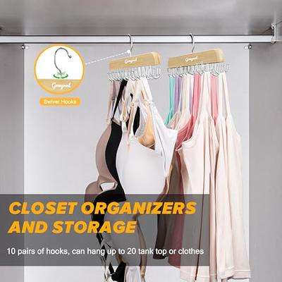 Gomyrod Bra Hanger for Closet, Tank Top Hanger w/20 Hooks Capacity Foldable  Wood Space Saving Hanger, 360°Rotating Closet Organizers and Storage for  Dorm & Apartment for Bra Scarf Ties(2 Pack) - Yahoo