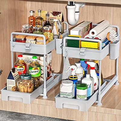 caktraie Pull Out Cabinet Organizer Fixed with Adhesive, Slide Out Drawer  Storage Shelves - 10.8 W x 15.15 D Heavy Duty Pull Out Drawers for  Kitchen