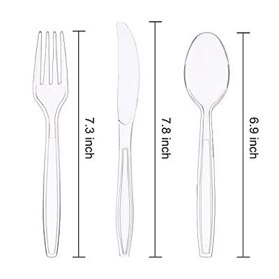 MOACOCK 200 Count Plastic Silverware, Heavy Weight Plastic Forks