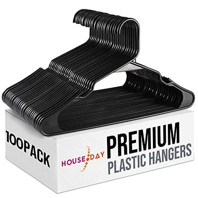 HOUSE DAY Black Plastic Hangers 100 Pack, Plastic Clothes Hangers Space  Saving, Sturdy Clothing Notched Hangers, Heavy Duty Coat Hangers for Closet,  Laundry Hangers for Adult Coat, Suit, Shirt, Dress - Yahoo Shopping