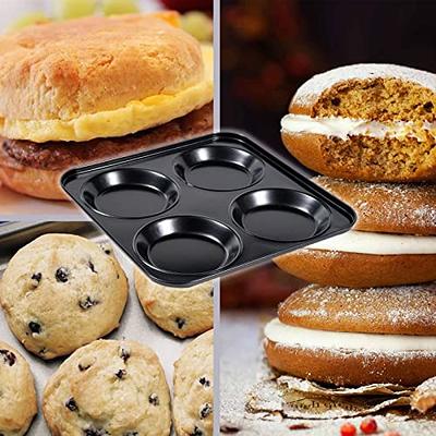 Non-stick Silicone Muffin Top Pan And Egg Molds - Round, 6 Cavity