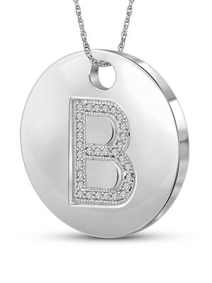 Initial 925 Sterling Silver Charm Necklace Monogram Necklace 