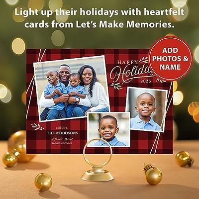 Let's Make Memories Personalized Red Flannel Trio Holiday Photo Card 5x7  Premium Quality (Happy New Year Cards & White Envelopes) - 15 ct - Yahoo  Shopping