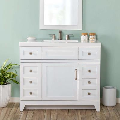 Brescia 30 in. W x 18 in. D x 36 in. H Bath Vanity in Grey with Vanity Top in WH