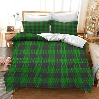 KPSheng Checkered Bedding Set 3 Pieces Plaid Duvet Cover Set