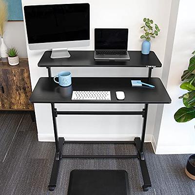 Jceet 63x30 Inches Dual Motor Electric Standing Desk with Drawer,  Adjustable Height Sit Stand Up Desk with Storage Shelf, Home Office Desk  Computer Workstation with Dark Walnut Top/Black Frame - Yahoo Shopping