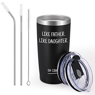 SANDJEST 4-in-1 Best Dad Ever Tumbler Gifts for Dad from Daughter Son -  12oz Dad Can Cooler Tumblers Travel Mug Cup - Stainless Steel Insulated  Cans