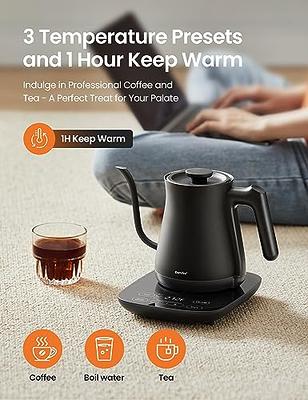 COMFEE' Gooseneck Electric Kettle with Temperature Control, 3 Variable  Presets, 100% Stainless Steel, 1500 Watt Powerful Quick Heating Portable  Hot Water Kettle for Pour Over Coffee and Tea, 0.6L - Yahoo Shopping