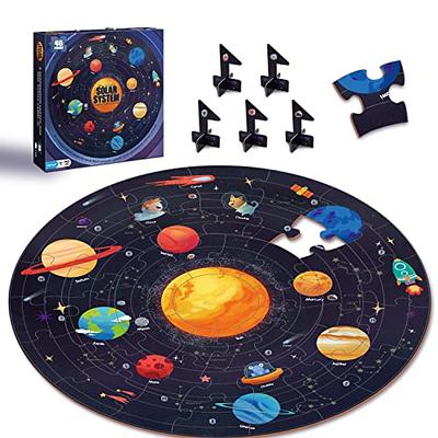 talgic solar system large 70 piece round jigsaw puzzles toys for kids 3-10  popular gifts with planets & space kids solar system toys
