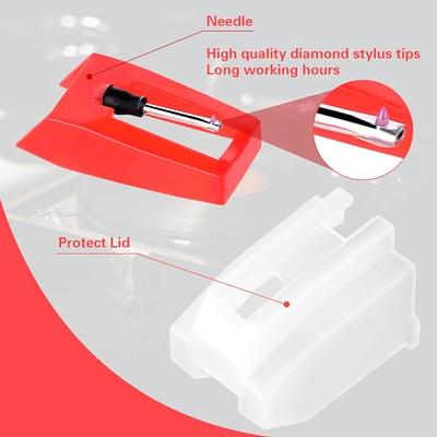 Universal Record Player Needle Turntable Needle Stylus Replacement with  Ceramic Ruby Tip Phonograph Vinyl LP Player (Red) 
