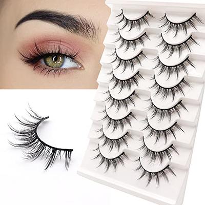 Veleasha Manga Lashes Natural Look False Eyelashes 8 Pairs Pack  Light-weight Comfortable Fake Eyelashes