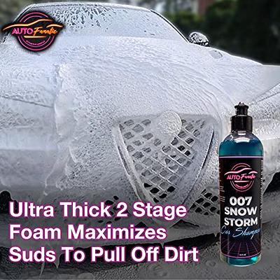 AUTO FANATIC 007 Snow Foam Car Shampoo 16oz - pH Neutral No Harsh Chemicals  Mega Concentrate Snow
