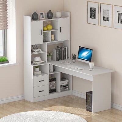  HOMIDEC Office Desk, Computer Desk with Drawers 63 Study  Writing Desks for Home with Storage Shelves, Desks & Workstations for Home  Office Bedroom : Office Products