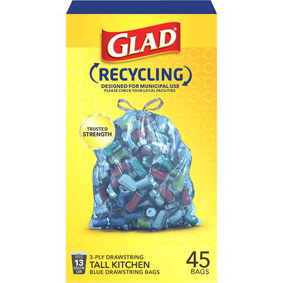 Glad Tall Kitchen Drawstring Trash Bags Odorshield 13 Gallon - Gray - 60ct  : Target