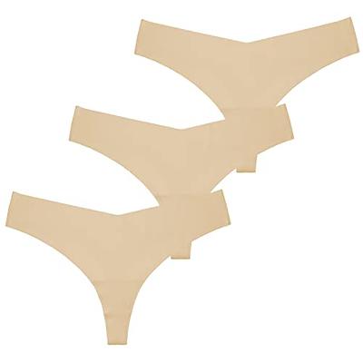 SONTOP BASIC Women's Underwear Seamless Thong T Back Panty Cotton  Breathable Thongs Panties for Women 3 Pack Nude Skin Large - Yahoo Shopping