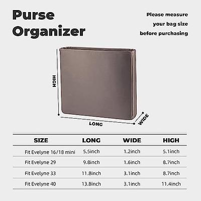 DGAZ Purse Organizer Silky Smooth,Silk,Luxury Handbag Tote in Bag Shapers, Women- Fits Birkin25/30/35/40 Bags (Etoupe Grey, BK35)