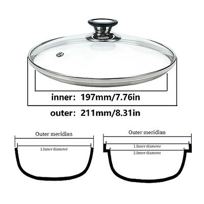 Tighall 8 Tempered Glass Lid with Steam Vent Hole Universal Pan Pot Clear  Cookware Lid Replacement with Holder Knob, Stainless Steel Rim, Fits for  Pots/Pan/Electric Pressure Cooker - Yahoo Shopping