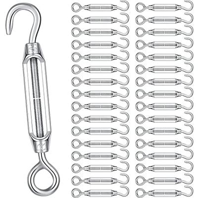 Hicarer 32 Pieces 4mm Hook and Eye Turnbuckle for Cable Wire Rope