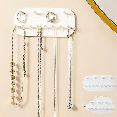 2 Pack Necklace Holder, Acrylic Necklace Hanger, Wall Mont Necklace  Organizer, Jewelry Hooks for Necklaces, Bracelets, Chains