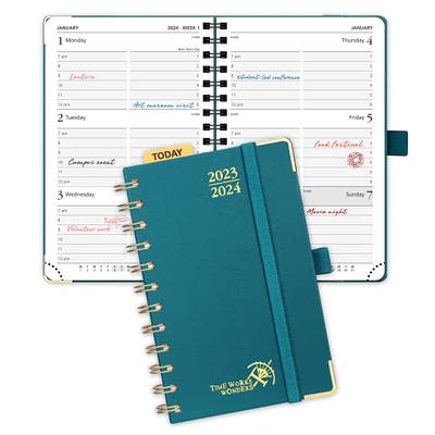 POPRUN Small Planner 2023-2024 (4''x 6.25'') Pocket Size Academic Year  Calendar Daily Weekly and Monthly (July 23-June 24) with Hourly Time Slots,  Hard Cover, 100 GSM Paper - Pacific Green - Yahoo Shopping