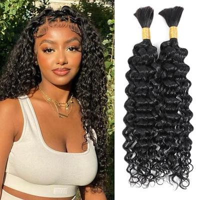  Deep Wave Bulk Human Hair For Braiding No Weft Unprocessed  Brazilian Virgin Human Hair Extensions Wet And Wavy Micro Braiding Hair  Human Hair Bundles For Boho Braids Natural Color(26inch 2pack/100g) 