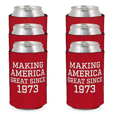 Making America Great Since 1973 Can Sleeve Cooler Insulated Drink Coozies  Soda Beer Hugger Coolies (Red, 6 Pk) - Yahoo Shopping